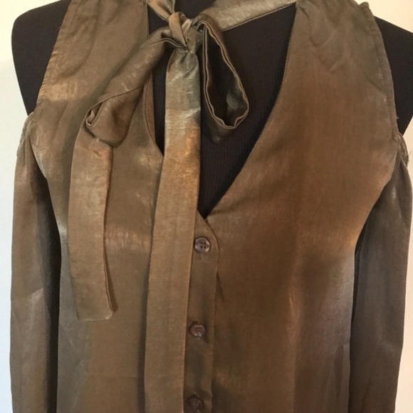 J.O.A Olive Green Blouse SZ Small - Picture 2 of 8